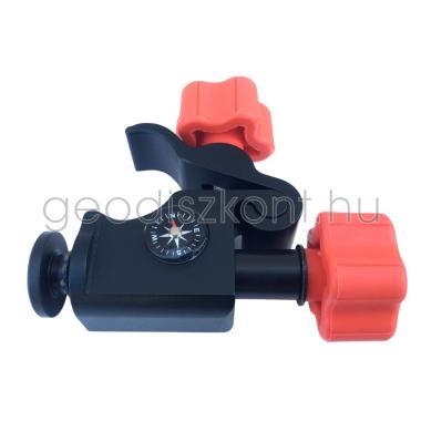 Pole clamp with toothed disc + compass base holder, version tooth, C-clamp