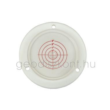 Bulls-eye vial in plastic frame 80x12mm